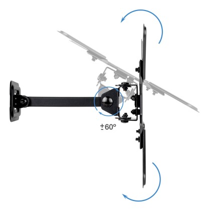 TooQ LP1343TN-B Supporto TV a parete 109,2 cm (43") Nero