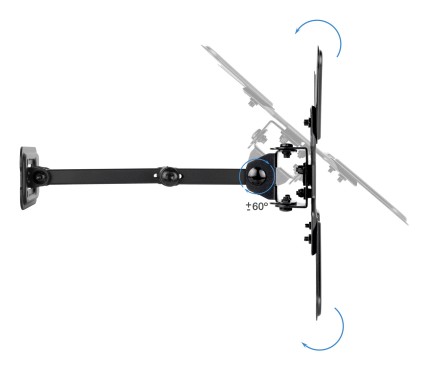 TooQ LP1344TN-B Supporto TV a parete 109,2 cm (43") Nero