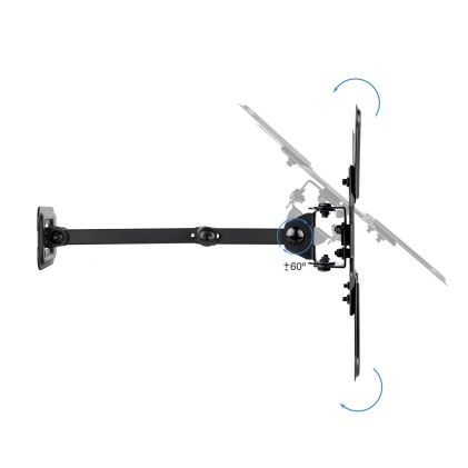 TooQ LP1345TN-B Supporto TV a parete 109,2 cm (43") Nero