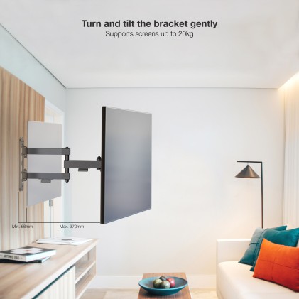 TooQ LP1345TN-B Supporto TV a parete 109,2 cm (43") Nero