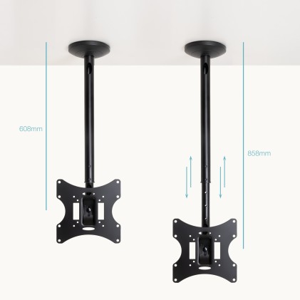 TooQ LPCE2301TSLI-B Supporto TV a parete 106,7 cm (42") Nero