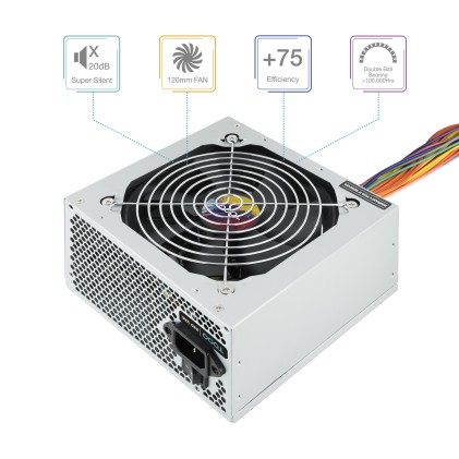 TooQ TQAPOLO-550SP alimentatore per computer 550 W 20+4 pin ATX ATX Argento