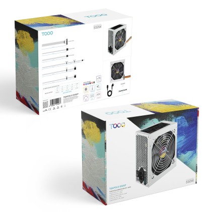 TooQ TQAPOLO-550SP alimentatore per computer 550 W 20+4 pin ATX ATX Argento