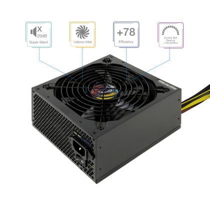 TooQ TQAPOLO-700SP alimentatore per computer 700 W 20+4 pin ATX ATX Nero