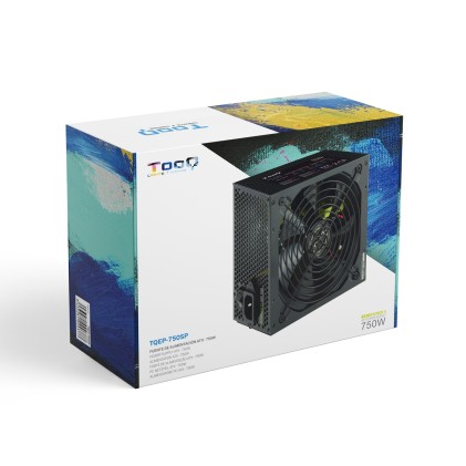 TooQ TQAPOLO-750SP alimentatore per computer 750 W 20+4 pin ATX ATX Nero