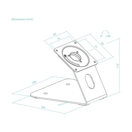 TooQ TQATWM3401-B carrello e supporto multimediale Nero Tablet