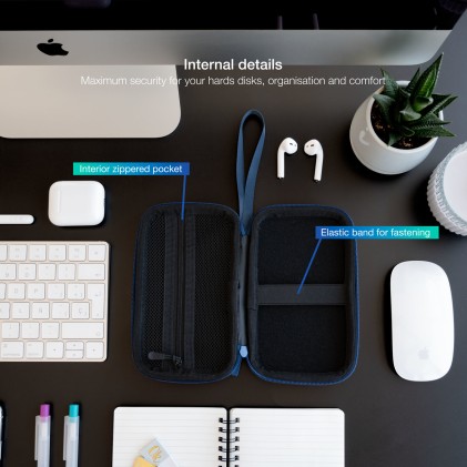 Custodia protettiva Tooq per hd esterno da 2,5" - colore Pacific Blue