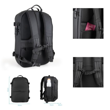 TooQ TQBP-V101-BK zaino Zaino da viaggio Nero Nylon