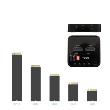 TooQ TQDS-201B docking station per unit&agrave; di archiviazione USB 3.2 Gen 2 (3.1 Gen 1) Type-C Nero
