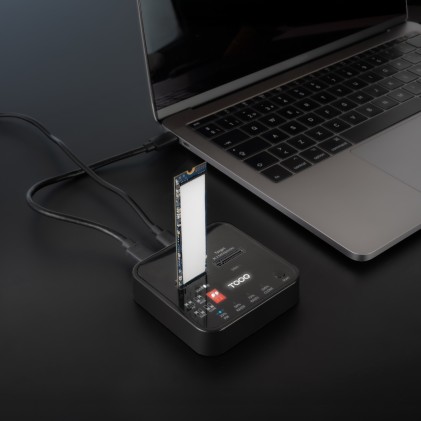 TooQ TQDS-201B docking station per unit&agrave; di archiviazione USB 3.2 Gen 2 (3.1 Gen 1) Type-C Nero