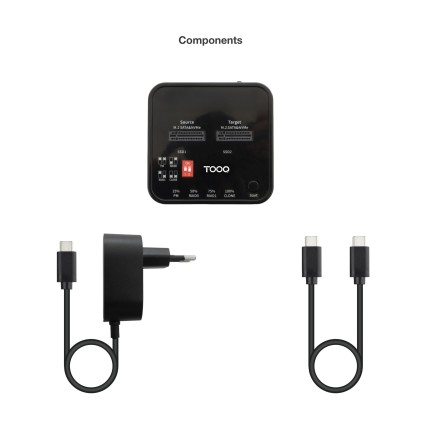 TooQ TQDS-201B docking station per unit&agrave; di archiviazione USB 3.2 Gen 2 (3.1 Gen 1) Type-C Nero