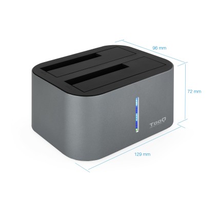 TooQ TQDS-805G docking station per unità di archiviazione USB 3.2 Gen 1 (3.1 Gen 1) Type-B Alluminio