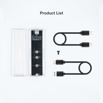 TooQ TQE-2200 contenitore di unità di archiviazione Box esterno SSD Trasparente M.2