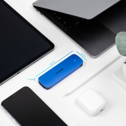 TooQ TQE-2201BL contenitore di unità di archiviazione Box esterno SSD Blu M.2