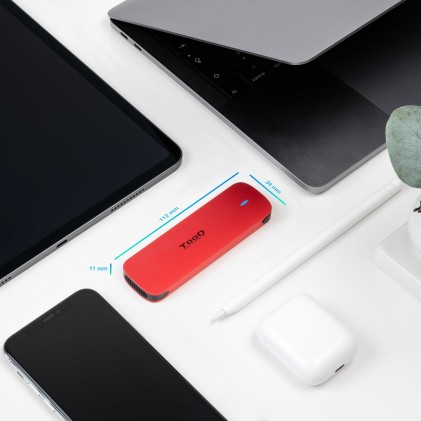 TooQ TQE-2201R contenitore di unità di archiviazione Box esterno SSD Rosso M.2