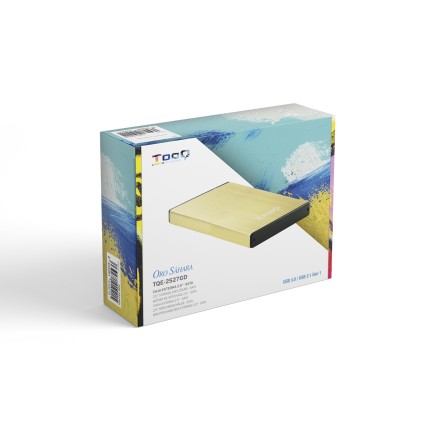 TooQ TQE-2527GD contenitore di unit&agrave; di archiviazione Box esterno HDD Nero, Oro 2.5"