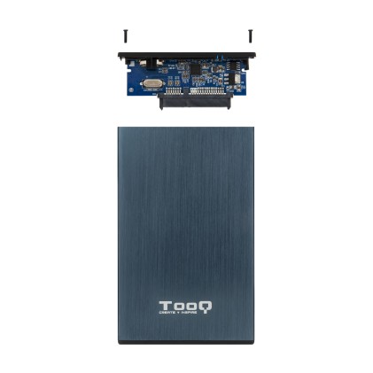 TooQ TQE-2527PB contenitore di unità di archiviazione Box esterno HDD Nero, Blu marino 2.5"