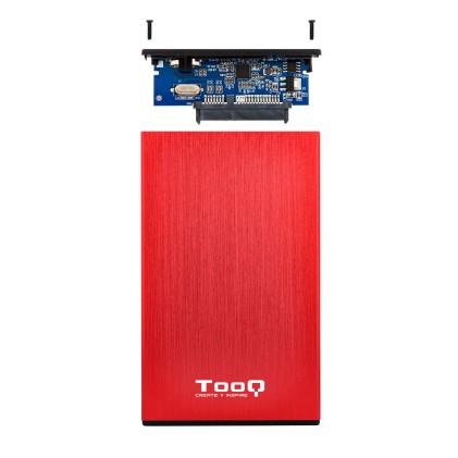 TooQ TQE-2527R contenitore di unità di archiviazione Box esterno HDD Nero, Rosso 2.5"