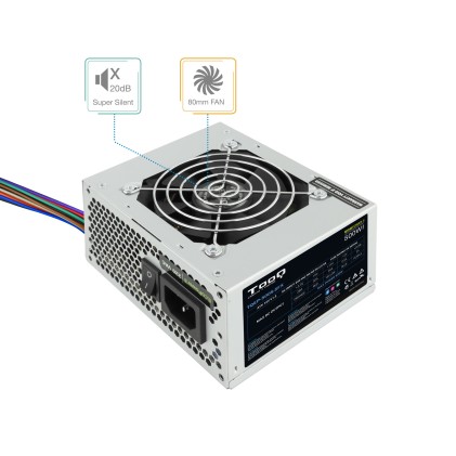 TooQ Fonte Ecopower II alimentatore per computer 500 W 20+4 pin ATX SFX Argento