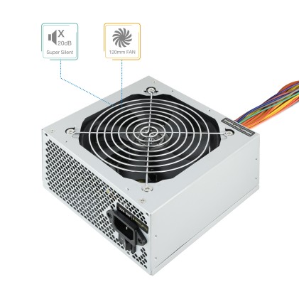 TooQ TQEP-500SSE alimentatore per computer 500 W 24-pin ATX ATX Argento