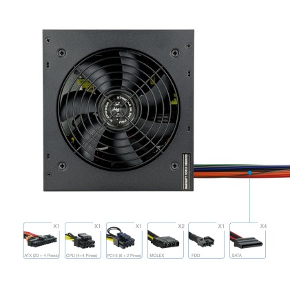 TooQ TQEP-550SP alimentatore per computer 550 W 20+4 pin ATX ATX Nero