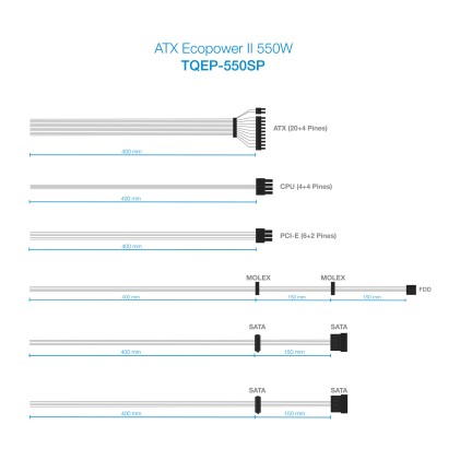 TooQ TQEP-550SP alimentatore per computer 550 W 20+4 pin ATX ATX Nero