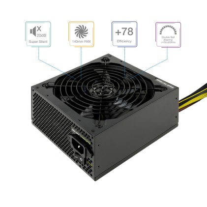 TooQ TQEP-650SP alimentatore per computer 650 W 20+4 pin ATX ATX Nero