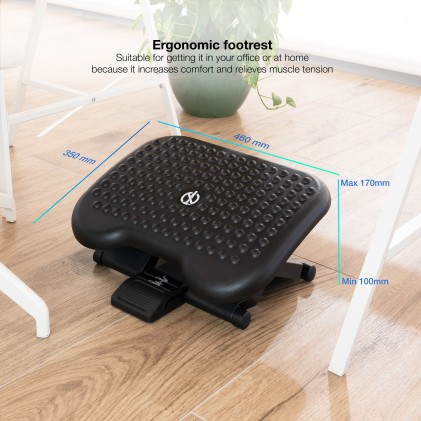 TooQ TQFR0603-B poggiapiede da scrivania Nero