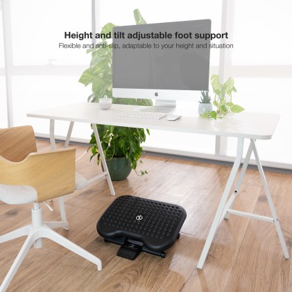 TooQ TQFR0603-B poggiapiede da scrivania Nero