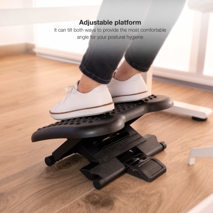 TooQ TQFR0603-B poggiapiede da scrivania Nero