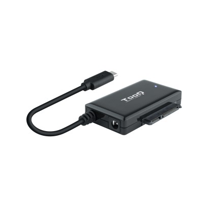 Tooq Adattatore USB 3.0 da USB-C a SATA per dischi rigidi da 2,5" e 3,5" con alimentatore - Colore nero
