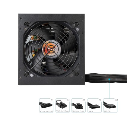 TooQ TQHELIOS-750SP alimentatore per computer 750 W 24-pin ATX ATX Nero