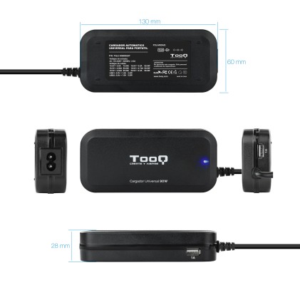 TooQ TQLC-90BS02AT adattatore e invertitore Interno 90 W Nero