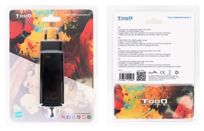 TooQ TQLC-USBCGAN100PD-C Caricabatterie per dispositivi mobili Computer portatile, Universale Nero AC Interno