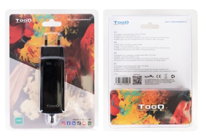 TooQ TQLC-USBCGAN65PD-C Caricabatterie per dispositivi mobili Computer portatile, Universale Nero AC Interno