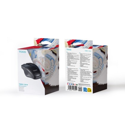 TooQ TQMW-1102-B mouse Universale Mano destra RF Wireless Ottico 1600 DPI