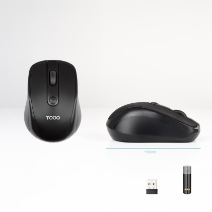TooQ TQMW-1103-B mouse Universale Ambidestro RF Wireless Ottico 1600 DPI