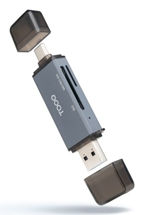 TooQ TQR-3001G lettore di schede USB 3.0 Type-A/Type-C Grigio