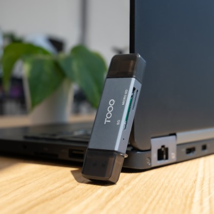 TooQ TQR-3001G lettore di schede USB 3.0 Type-A/Type-C Grigio