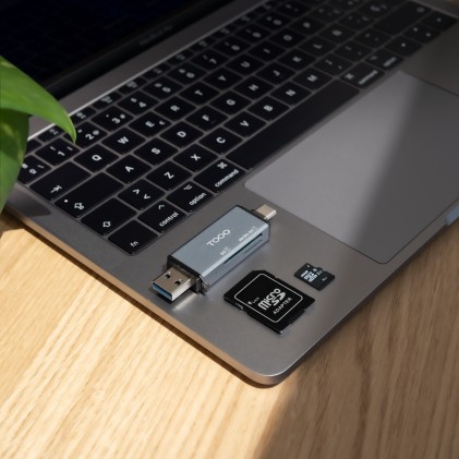 TooQ TQR-3001G lettore di schede USB 3.0 Type-A/Type-C Grigio
