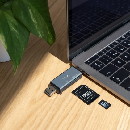 TooQ TQR-3001G lettore di schede USB 3.0 Type-A/Type-C Grigio