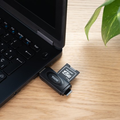 TooQ TQR-3002B lettore di schede USB 3.2 Gen 1 (3.1 Gen 1) Type-A Nero