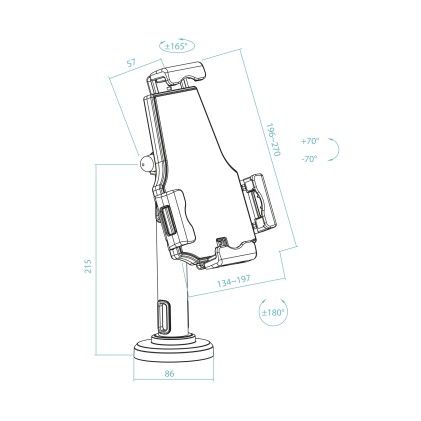 TooQ TQTDS0812 supporto per personal communication Supporto per tablet Tablet/UMPC Nero