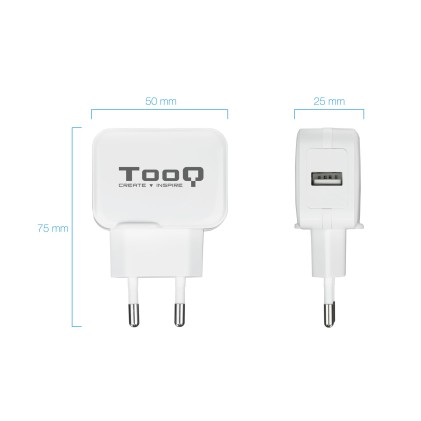 TooQ TQWC-1S01WT Caricabatterie per dispositivi mobili Bianco Interno