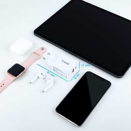 TooQ TQWC-2SC04WT Caricabatterie per dispositivi mobili Bianco Interno