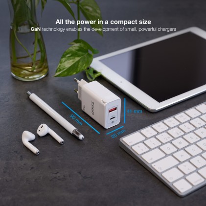 TooQ TQWC-GANQCPD45WT Caricabatterie per dispositivi mobili Bianco Interno