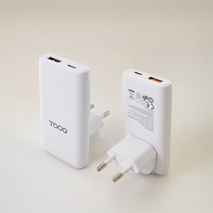 TooQ TQWC-GANSL65W1A1C Caricabatterie per dispositivi mobili Universale Bianco AC Ricarica rapida Interno