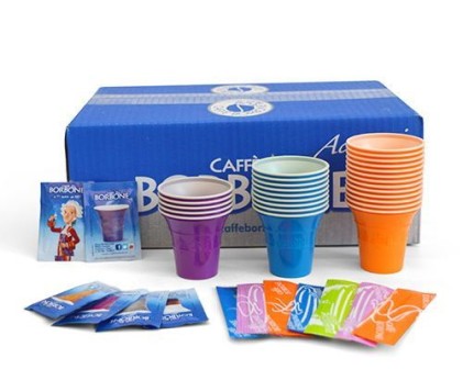 Borbone Kit Accessori 100pz Bicchierini + Bustine Zucchero + Palette
