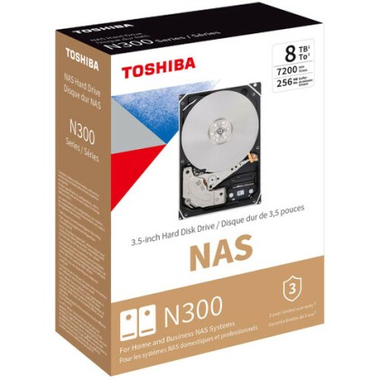 Toshiba N300 NAS disco rigido interno 8 TB 7200 Giri/min 256 MB 3.5" Serial ATA III