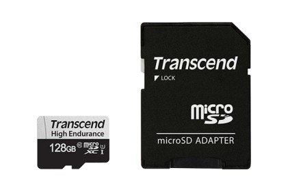Transcend Memory Card 128Gb Microsd W/ Adapter U1, High Endurance